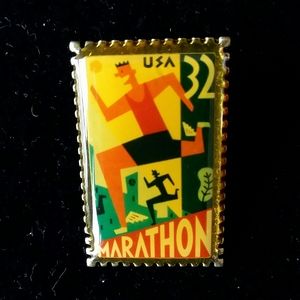 1996 Boston Marathon Stamp Lapel Pin